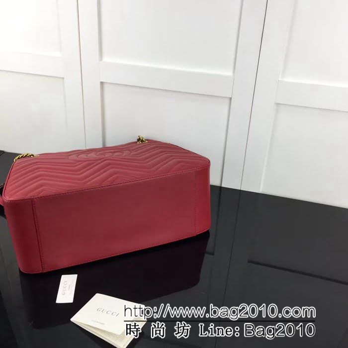 GUCCI古馳原單 新款專櫃品質原單貨實物實拍 453569 大紅雙鏈條挎包 HY1171
